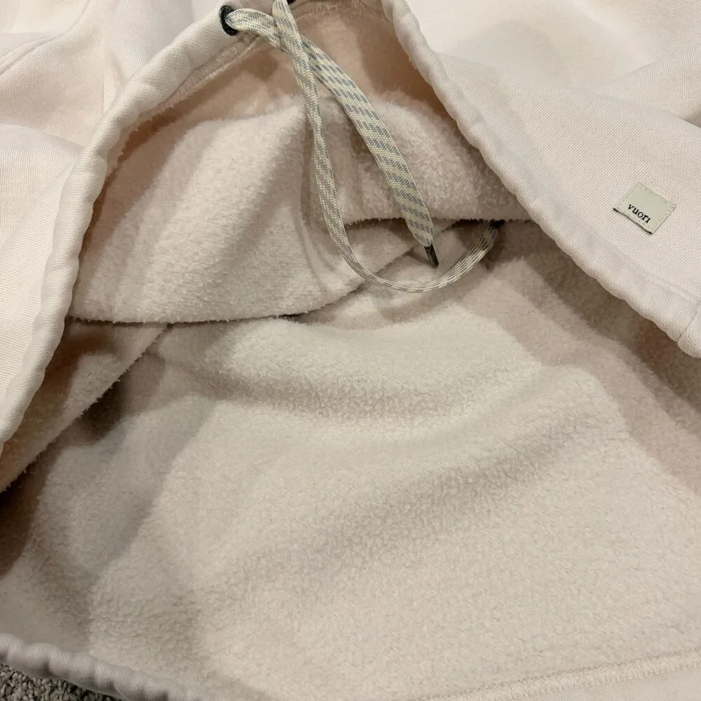 Vuori Cropped Crewneck Sweatshirt Pale Pink Cream Oversized Fit Womens XS - Picture 8 of 8